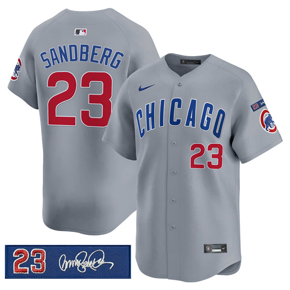Chicago Cubs #23 Ryne Sandberg Gray 'Ryne Sandberg Tribute' Vapor Limited V3 Stitched Baseball Jersey Chicago Cubs #23 Ryne Sandberg Gray 'Ryne Sandberg Tribute' Vapor Limited V3 Stitched Baseball Jersey