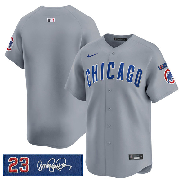 Chicago Cubs Blank Gray 'Ryne Sandberg Tribute' Vapor Limited V3 Stitched Baseball Jersey Chicago Cubs Blank Gray 'Ryne Sandberg Tribute' Vapor Limited V3 Stitched Baseball Jersey