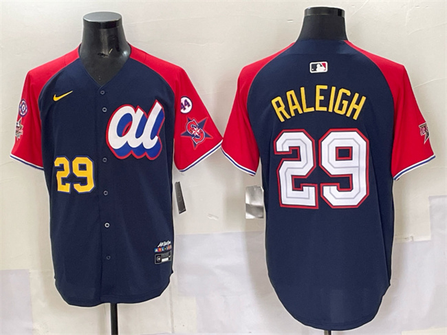 American League #29 Cal Raleigh Navy Red Alternate 2025 All-Star With Patch Edition Limited Stitched Baseball Jersey