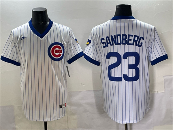 Chicago Cubs #23 Ryne Sandberg White Throwback Stitched Baseball Jersey Chicago Cubs #23 Ryne Sandberg White Throwback Stitched Baseball Jersey