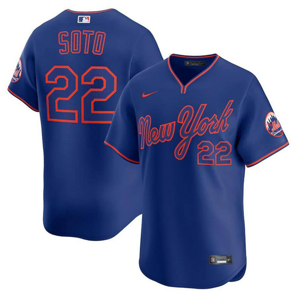 New York Mets #22 Juan Soto Royal Alternate Limited Stitched Baseball Jersey