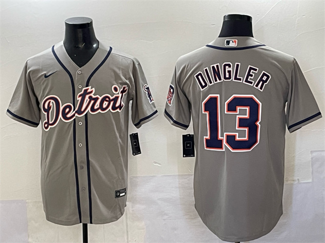 Detroit Tigers #13 Dillon Dingler Gray Cool Base Stitched Baseball Jersey