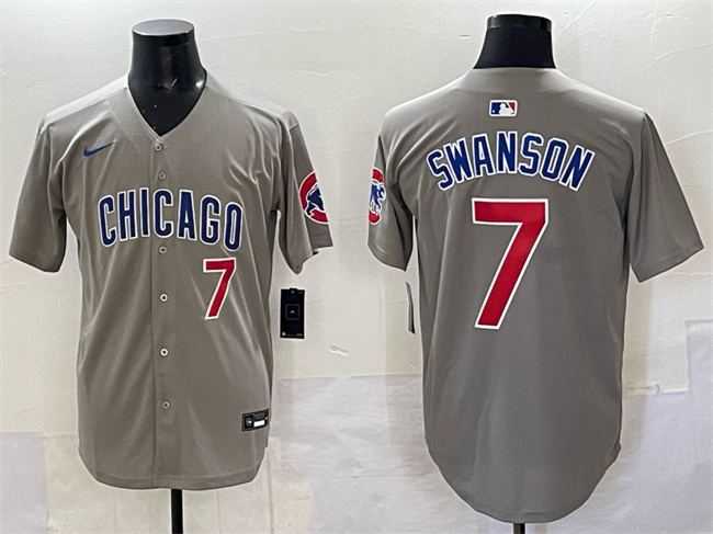 Chicago Cubs #7 Dansby Swanson Gray Limited Stitched Baseball Jersey
