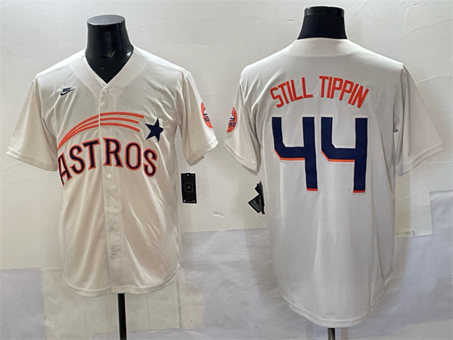 Houston Astros #44 Still Tippin Cream Throwback Cooperstown Collection Limited Stitched Baseball Jersey