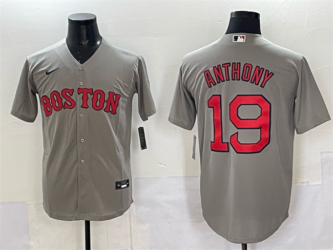 Boston Red Sox #19 Roman Anthony Gray Cool Base Stitched Baseball Jersey