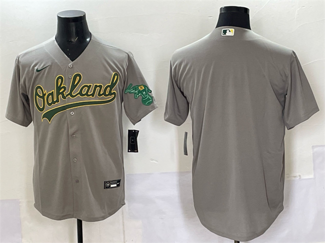 Oakland Athletics Blank Grey Cool Base Stitched Baseball Jersey