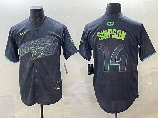 Tampa Bay Rays #14 Chandler Simpson Charcoal 2024 City Connect Limited Stitched Baseball Jersey