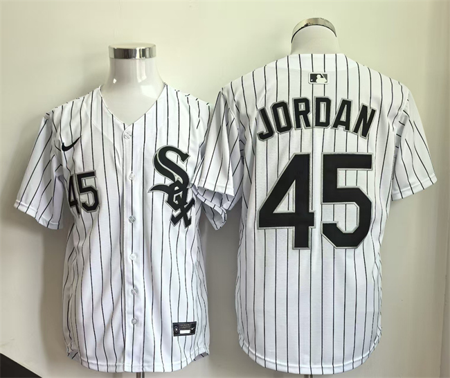 Chicago White Sox #45 Michael Jordan White Limited Stitched Baseball Jersey