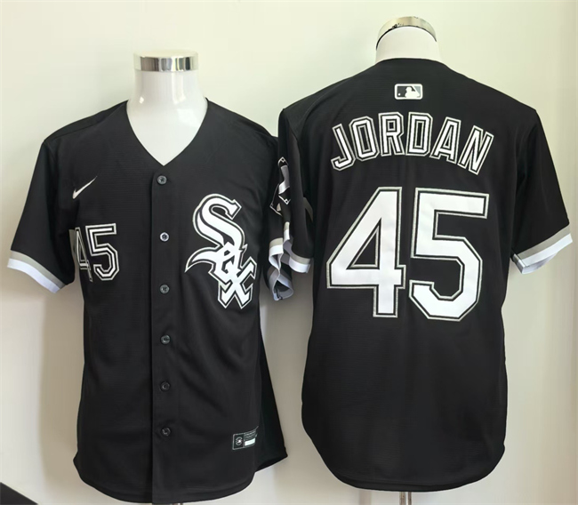 Chicago White Sox #45 Michael Jordan Black Limited Stitched Baseball Jersey