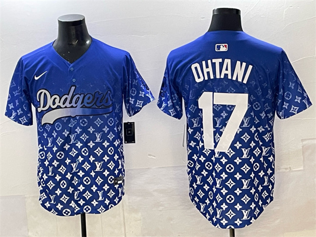 Los Angeles Dodgers #17 Shohei Ohtani Blue Limited Stitched Baseball Jersey