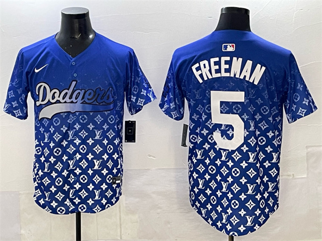 Los Angeles Dodgers #5 Freddie Freeman Blue Limited Stitched Baseball Jersey