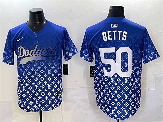 Los Angeles Dodgers #50 Mookie Betts Blue Limited Stitched Baseball Jersey