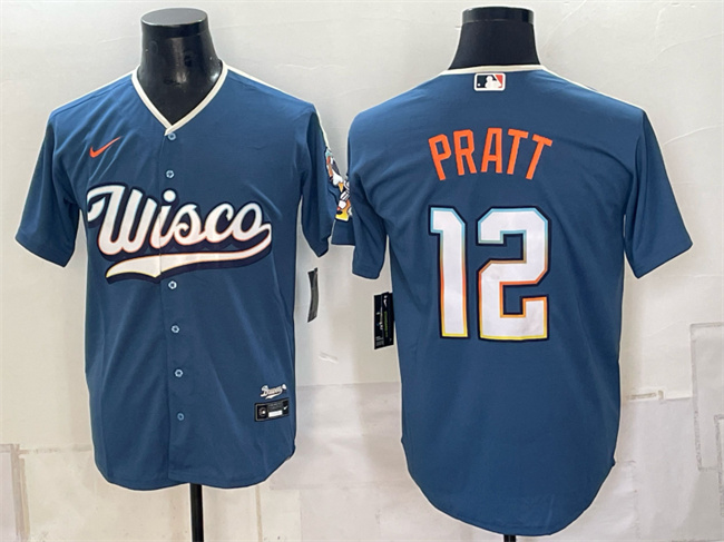 Milwaukee Brewers #12 Cooper Pratt Mineral Blue 2026 City Connect Stadium Stitched Baseball Jersey Milwaukee Brewers #12 Cooper Pratt Mineral Blue 2026 City Connect Stadium Stitched Baseball Jersey