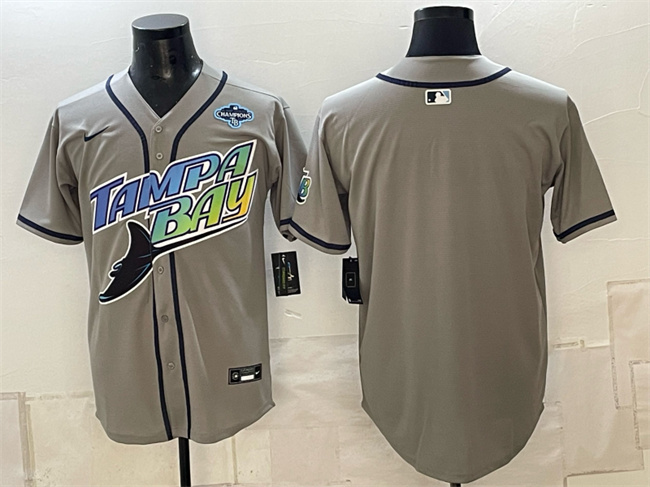 Tampa Bay Rays Blank Gray 2026 AL East Champions Patch Vapor Limited Stitched Baseball Jersey Tampa Bay Rays Blank Gray 2026 AL East Champions Patch Vapor Limited Stitched Baseball Jersey