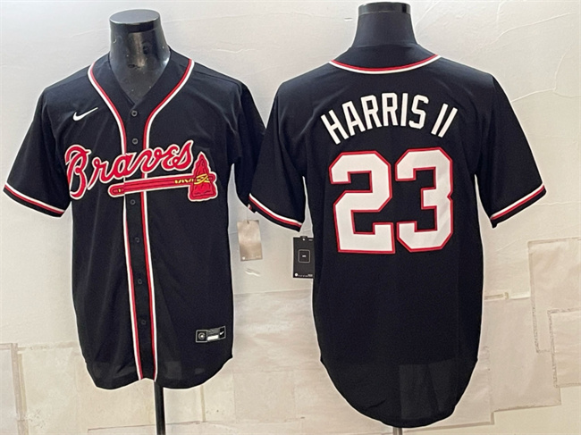 Atlanta Braves #23 Michael Harris II 2026 Fashion Replica Black Out Stitched Baseball Jersey