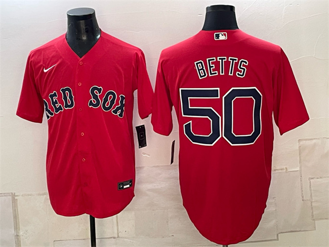 Boston Red Sox #50 Mookie Betts Red Cool Base Stitched Baseball Jersey