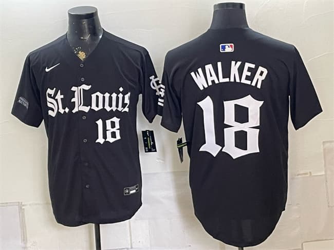 St. Louis Cardinals #18 Jordan Walker Black 'Gothic Legacy Edition' Vapor Premier Limited Stitched Baseball Jersey
