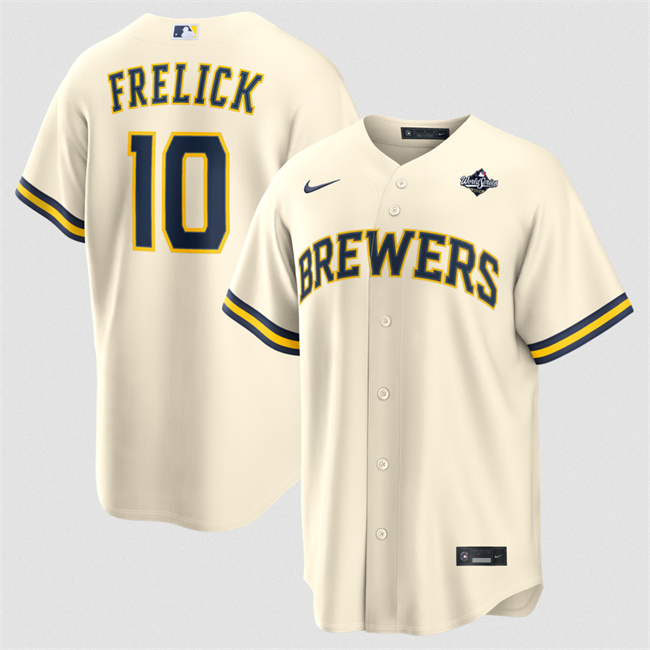 Milwaukee Brewers #10 Sal Frelick Cream 2026 World Series Cool Base Stitched Baseball Jersey