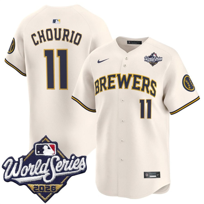 Milwaukee Brewers #11 Jackson Chourio Cream 2026 World Series Limited Stitched Baseball Jersey