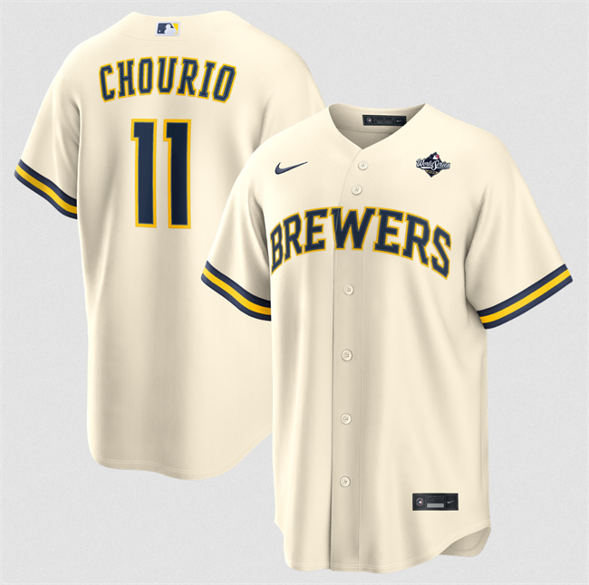 Milwaukee Brewers #11 Jackson Chourio Cream 2026 World Series Cool Base Stitched Baseball Jersey