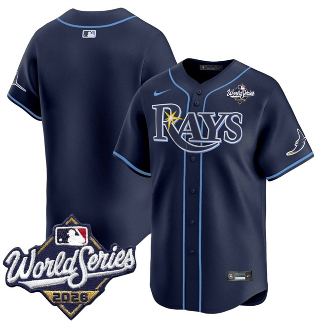Tampa Bay Rays Blank Navy 2026 World Series Limited Stitched Baseball Jersey Tampa Bay Rays Blank Navy 2026 World Series Limited Stitched Baseball Jersey