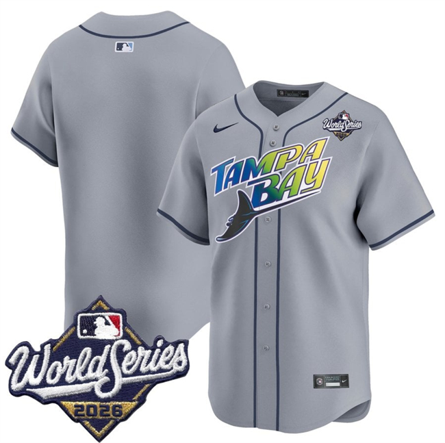 Tampa Bay Rays Blank Grey 2026 World Series Limited Stitched Baseball Jersey Tampa Bay Rays Blank Grey 2026 World Series Limited Stitched Baseball Jersey
