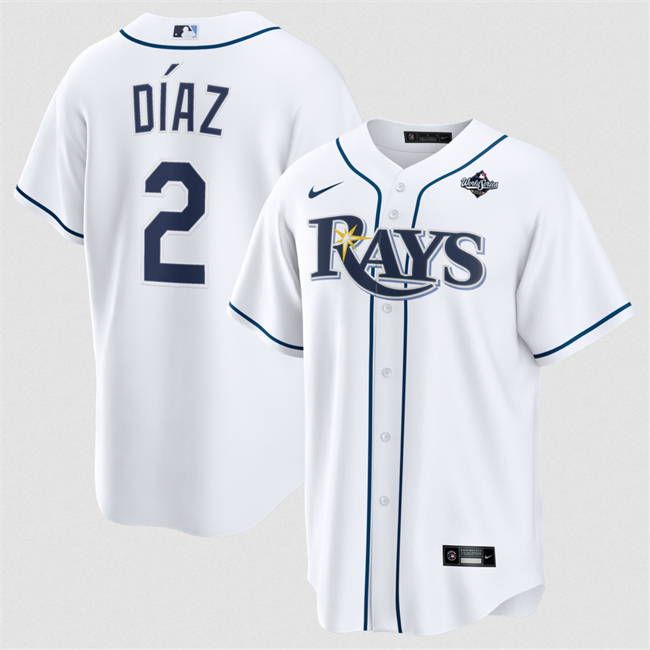 Tampa Bay Rays #2 Yandy D??az White 2026 World Series Home Cool Base Stitched Baseball Jersey Tampa Bay Rays #2 Yandy D??az White 2026 World Series Home Cool Base Stitched Baseball Jersey