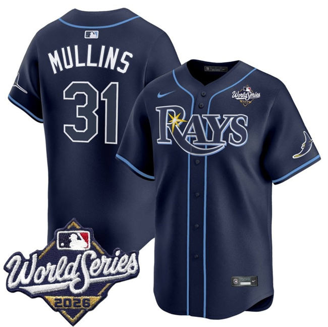 Tampa Bay Rays #31 Cedric Mullins Navy 2026 World Series Limited Stitched Baseball Jersey Tampa Bay Rays #31 Cedric Mullins Navy 2026 World Series Limited Stitched Baseball Jersey
