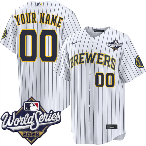 Milwaukee Brewers ACTIVE PLAYER Custom White 2026 World Series Cool Base Stitched Jersey