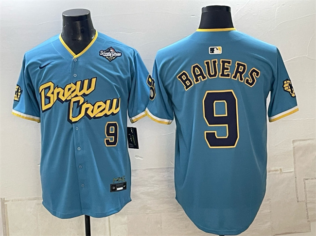 Milwaukee Brewers #9 Bob Uecker Powder Blue 2026 World Series City Connect Limited Stitched Baseball Jersey