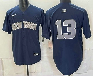 New York Yankees #13 Jazz Chisholm Jr Without Name Grey Alternate Limited Stitched Jersey New York Yankees #13 Jazz Chisholm Jr Without Name Grey Alternate Limited Stitched Jersey