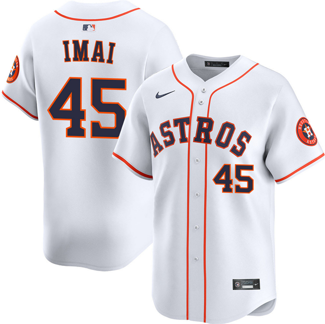 Houston Astros #45 Tatsuya Imai White 2026 Home Limited Stitched Baseball Jersey Houston Astros #45 Tatsuya Imai White 2026 Home Limited Stitched Baseball Jersey