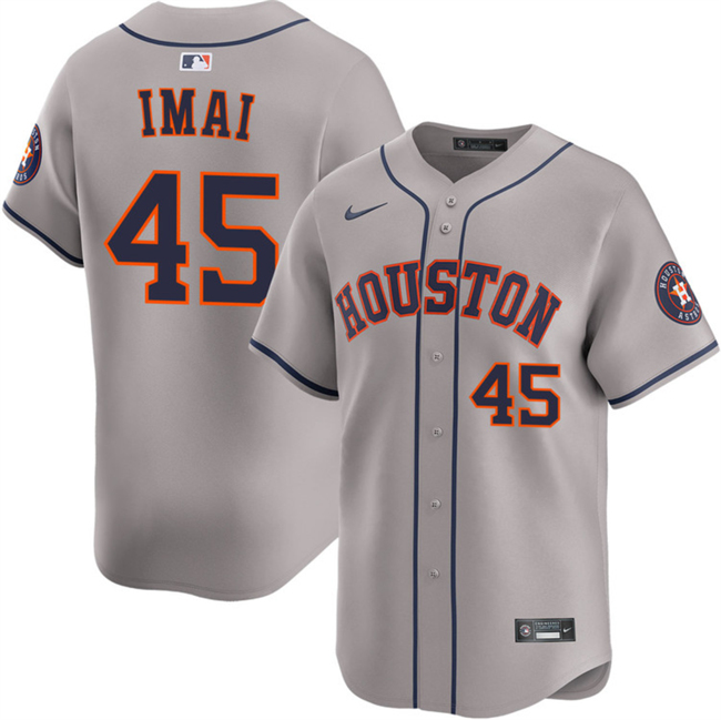 Houston Astros #45 Tatsuya Imai Grey 2026 Limited Stitched Baseball Jersey Houston Astros #45 Tatsuya Imai Grey 2026 Limited Stitched Baseball Jersey