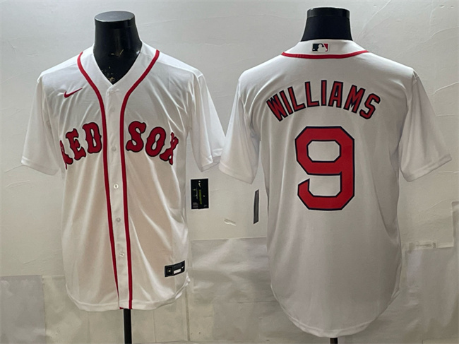 Boston Red Sox #9 Ted Williams White Cool Base Stitched Baseball Jersey