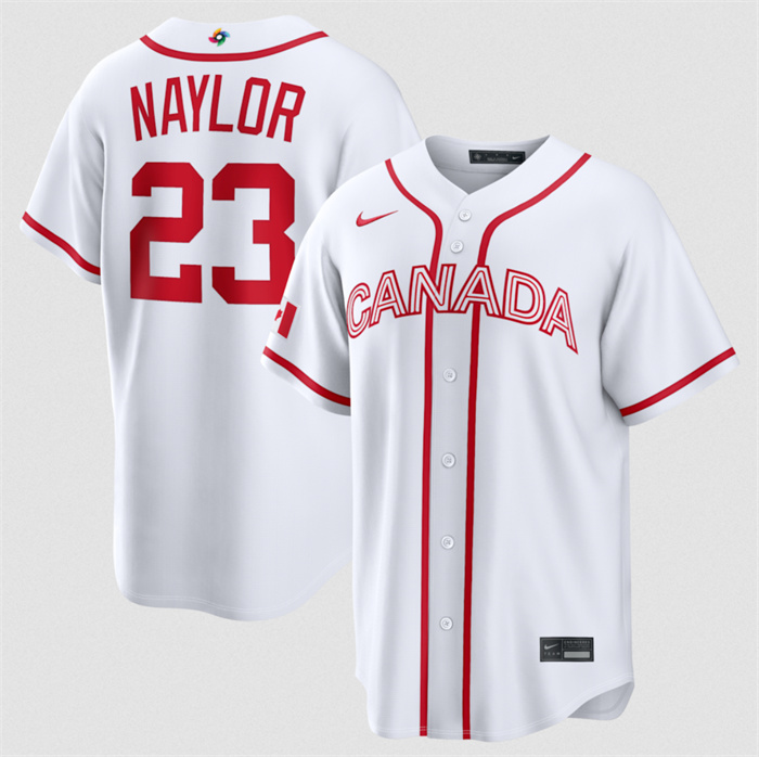 Canada Baseball #23 Bo Naylor White 2026 World Baseball Classic Home Stadium Stitched Jersey