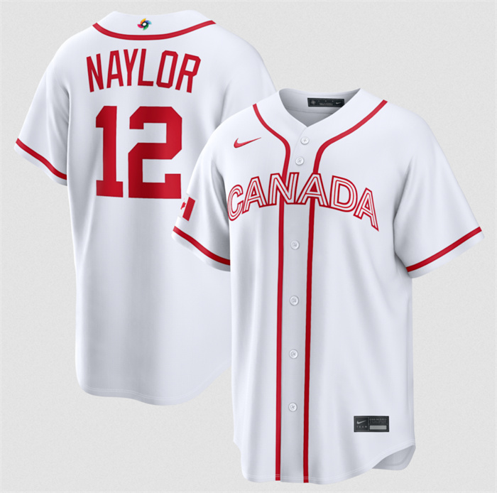 Canada Baseball #12 Josh Naylor White 2026 World Baseball Classic Home Stadium Stitched Jersey