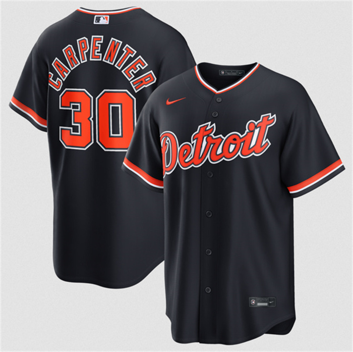 Detroit Tigers #30 Kerry Carpenter Navy Alternate Stitched Baseball Jersey