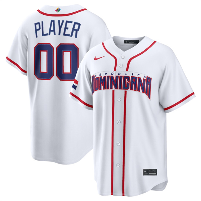 Dominican Republic Baseball Active Player Custom White 2026 World Baseball Classic Home Stadium Stitched Jersey Dominican Republic Baseball Active Player Custom White 2026 World Baseball Classic Home Stadium Stitched Jersey