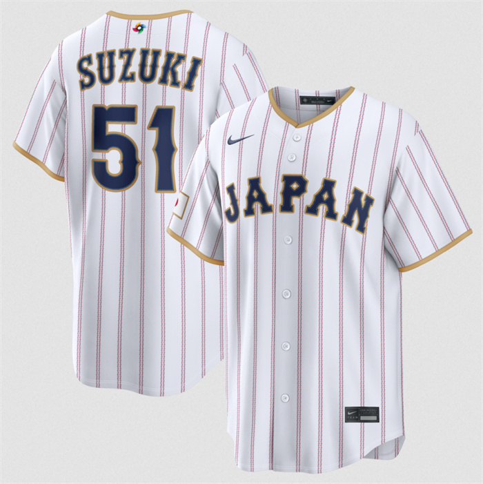 Japan Baseball #51 Seiya Suzuki White 2026 World Baseball Classic Home Stadium Stitched Jersey