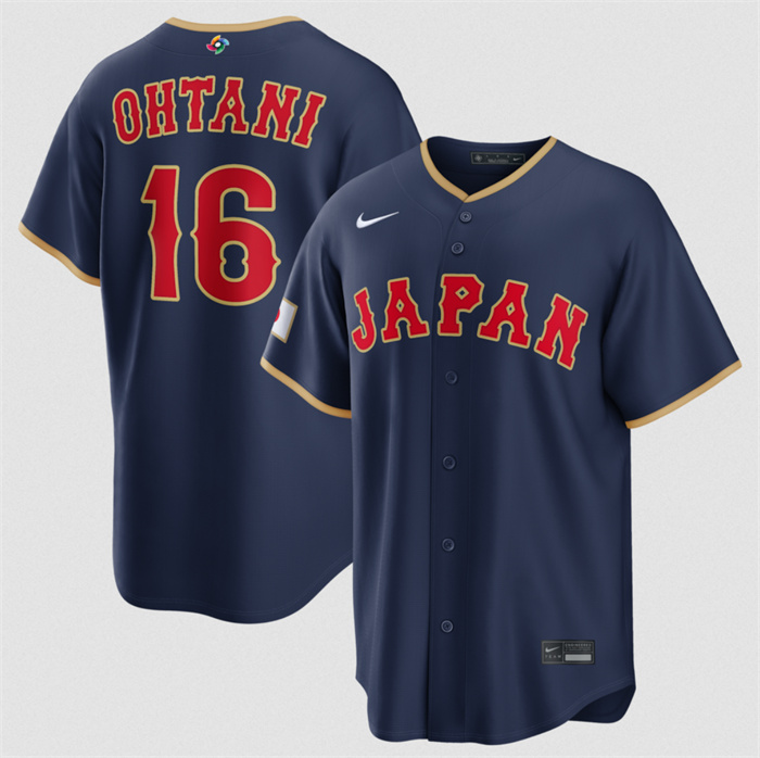 Japan Baseball #16 Shohei Ohtani Navy 2026 World Baseball Classic Road Stadium Stitched Jersey