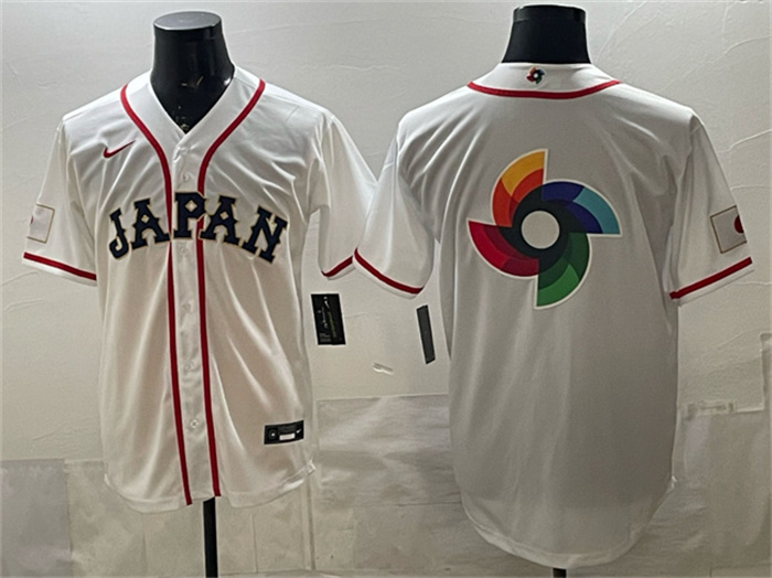 Japan Baseball Team Big Logo White 2026 World Baseball Classic Home Stadium Stitched Jersey