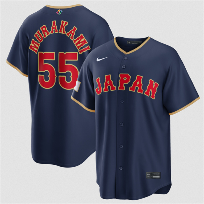 Japan Baseball #55 Munetaka Murakami Navy 2026 World Baseball Classic Road Stadium Stitched Jersey