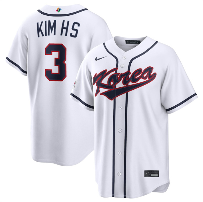 Korea Baseball #3 Hyeseong Kim White 2026 World Baseball Classic Home Stadium Stitched Jersey