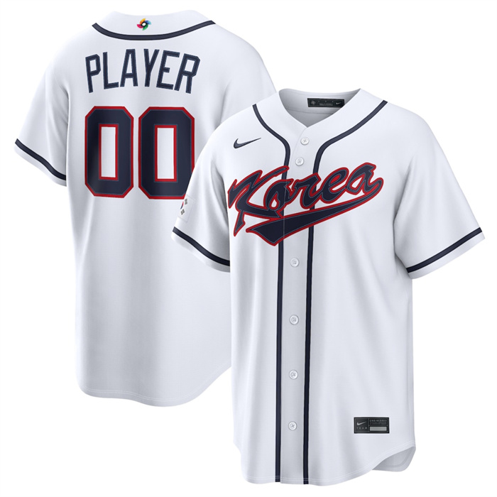 Korea Baseball Active Player Custom White 2026 World Baseball Classic Home Stadium Stitched Jersey