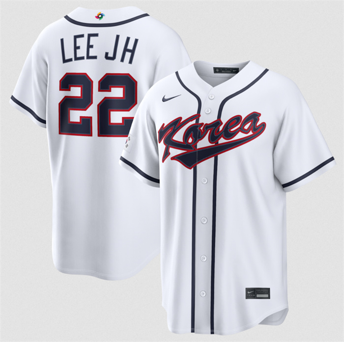 Korea Baseball #22 Jung Hoo Lee White 2026 World Baseball Classic Home Stadium Stitched Jersey