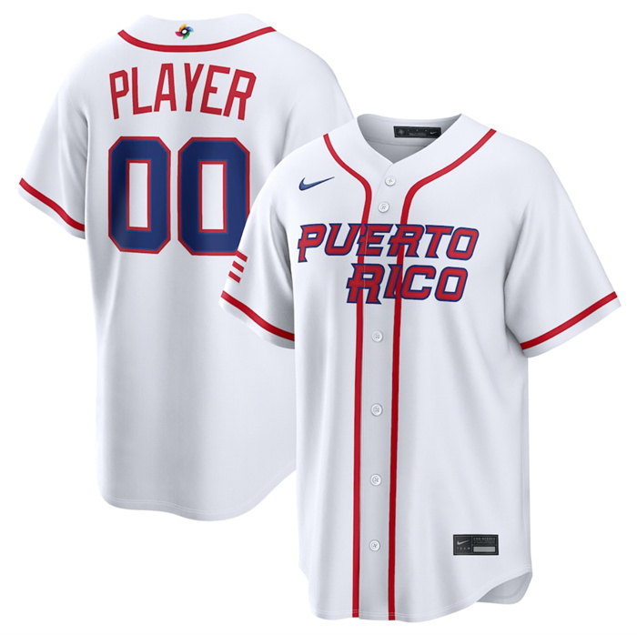 Puerto Rico Baseball Active Player Custom White 2026 World Baseball Classic Home Stadium Stitched Jersey Puerto Rico Baseball Active Player Custom White 2026 World Baseball Classic Home Stadium Stitched Jersey
