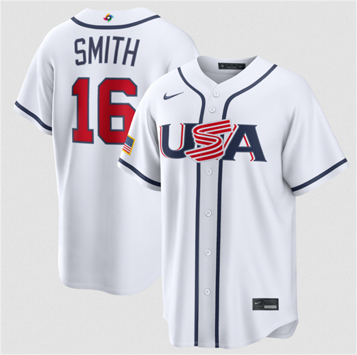 USA Baseball #16 Will Smith White 2026 World Baseball Classic Home Stadium Stitched Jersey USA Baseball #16 Will Smith White 2026 World Baseball Classic Home Stadium Stitched Jersey