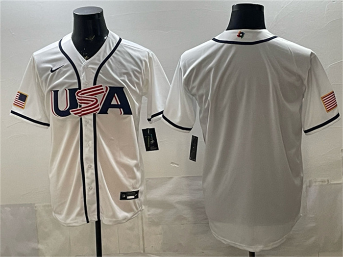 USA Baseball Blank White 2026 World Baseball Classic Home Stadium Stitched Jersey USA Baseball Blank White 2026 World Baseball Classic Home Stadium Stitched Jersey