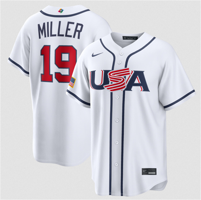 USA Baseball #19 Mason Miller White 2026 World Baseball Classic Home Stadium Stitched Jersey USA Baseball #19 Mason Miller White 2026 World Baseball Classic Home Stadium Stitched Jersey