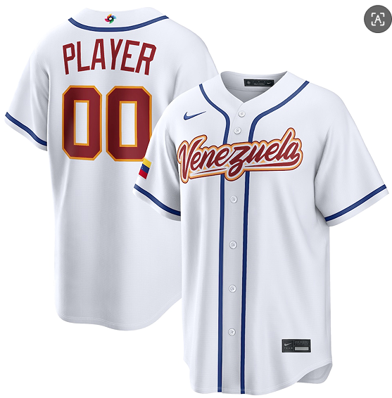 Venezuela Baseball Active Player Custom White 2026 World Baseball Classic Home Stadium Stitched Jersey